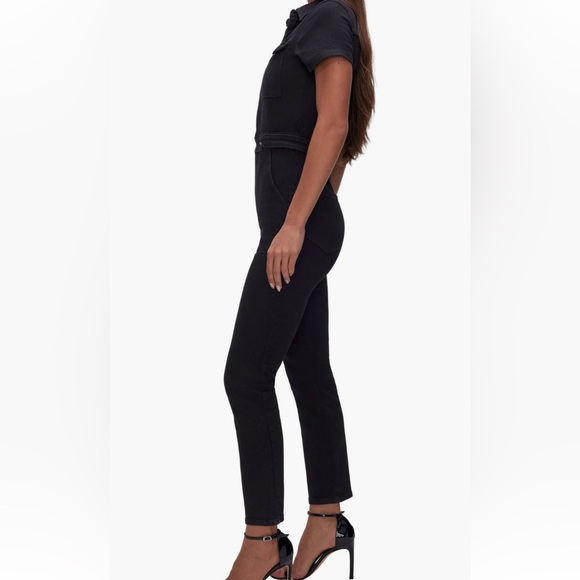 Good American Fit For Success denim jumpsuit in black - Picture 4 of 15